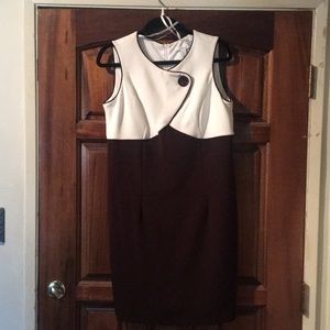 Brown and white dress. Professional/ casual